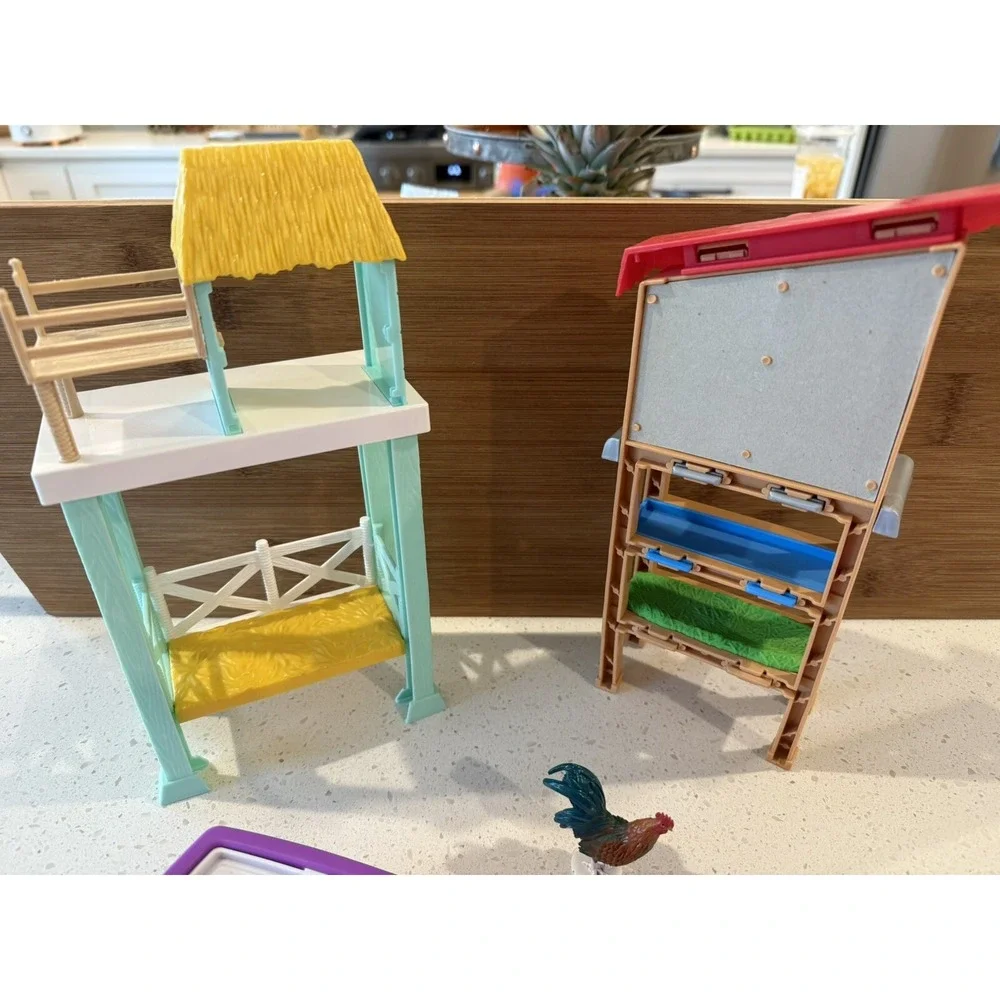 Barbie Boat, Balance Beam,‎ Farm Stand And Chicken Coup Set Of 4